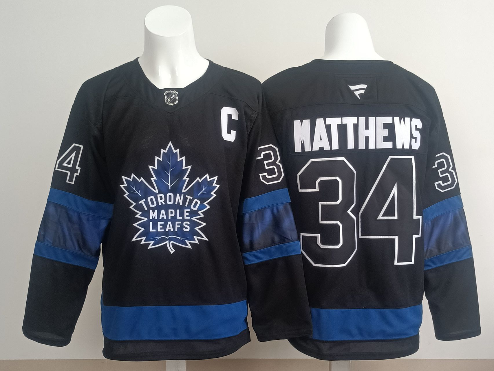 Men 2025 Toronto Maple Leafs #34 Matthews Black Fanatics Home Premium NHL Jersey style 11